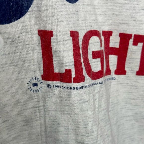 VTG 1994 Coors Light Beer Bugsy's bar Baseball Jersey Shirt Size XL - Picture 4 of 8